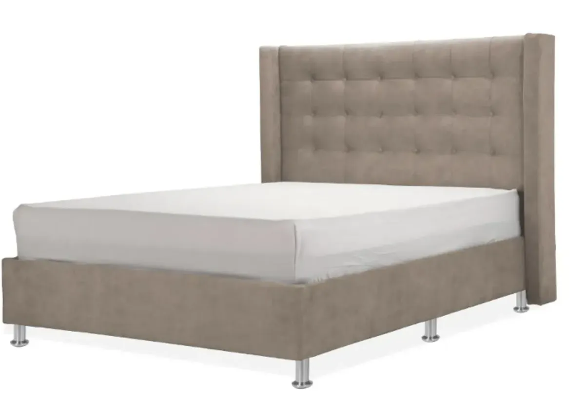 CAMA TAPIZADA VENUS DE 140 GRIS OSCURO
