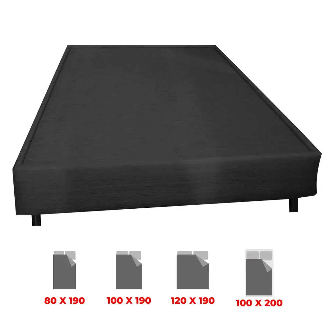 SOMIER MUDECOR 100X200 CON PESTAÑA NEGRO