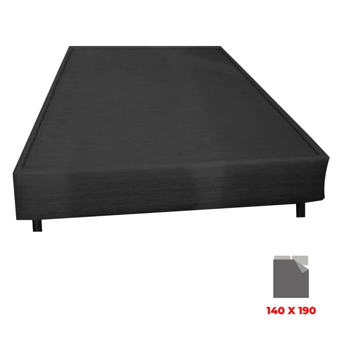 SOMIER MUDECOR 140X190 CON PESTAÑA NEGRO